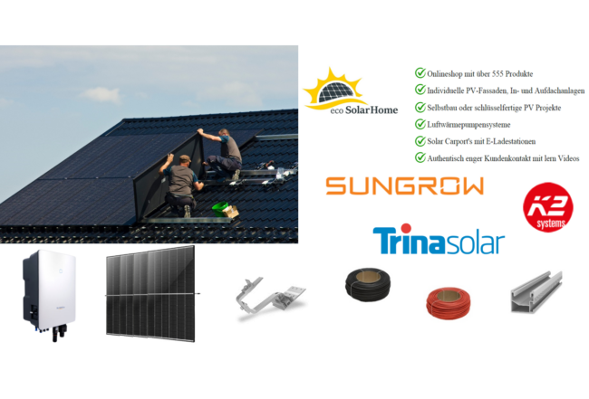 Selbstbau Solar Anlage Sungrow Trina Solar 18 kWp mit K2 Montagesystem